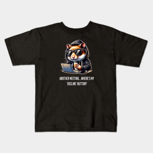 WFH Hamster Declining Meetings Kids T-Shirt